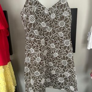 Olive green flower dress